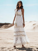 Helena - Vestido Longo Boho com Renda
