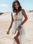 Helena - Vestido Longo Boho com Renda