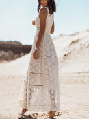 Helena - Vestido Longo Boho com Renda