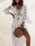 Helena - Vestido Longo Boho com Renda