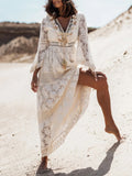 Helena - Vestido Longo Boho com Renda