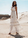 Helena - Vestido Longo Boho com Renda