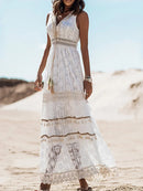 Helena - Vestido Longo Boho com Renda