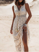 Helena - Vestido Longo Boho com Renda