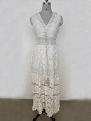 Helena - Vestido Longo Boho com Renda